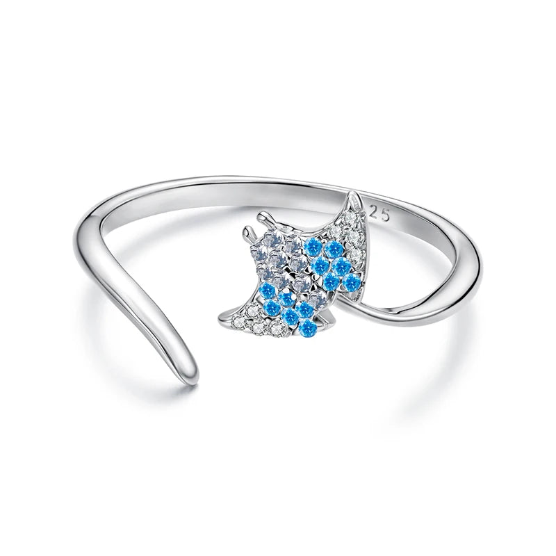 Bague Ajustable Raie en Argent 925