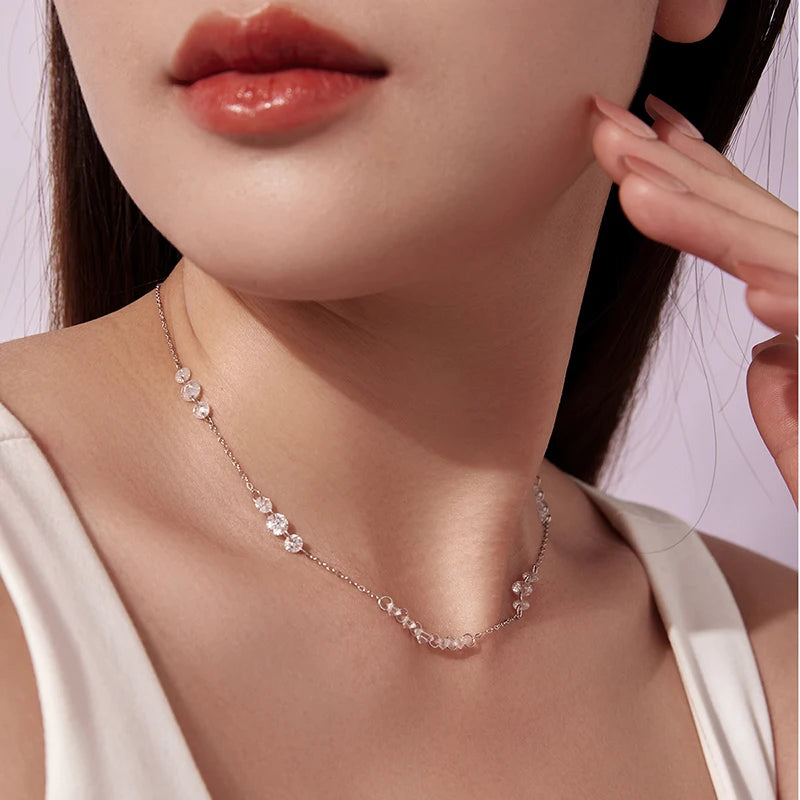 Collier Pendentif Zircon Dansant en Argent 925