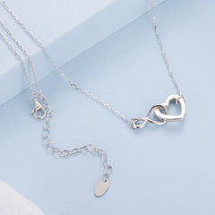 Collier Code Morse Cœur Éternel en Argent 925