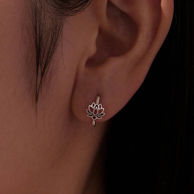 Créoles Lotus Vintage en Argent 925