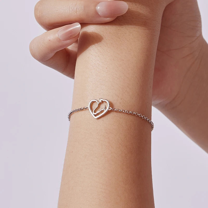 Bracelet à Breloque Cheval en Argent 925