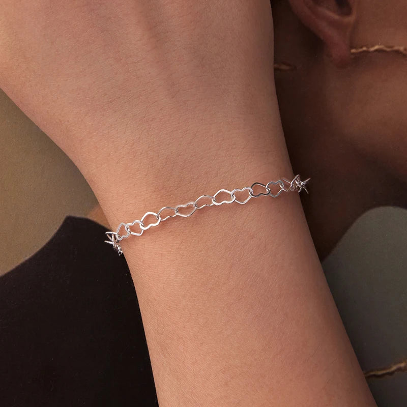 Bracelet à Breloque Cœur en Argent 925
