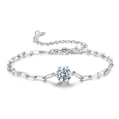 Bracelet Moissanite Étincelant en Argent 925 avec Certificat