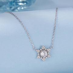 Collier Pendentif Fleur de Givre en Argent 925