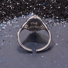 Bague Ajustable Carte de Tarot Les Amoureux en Argent 925