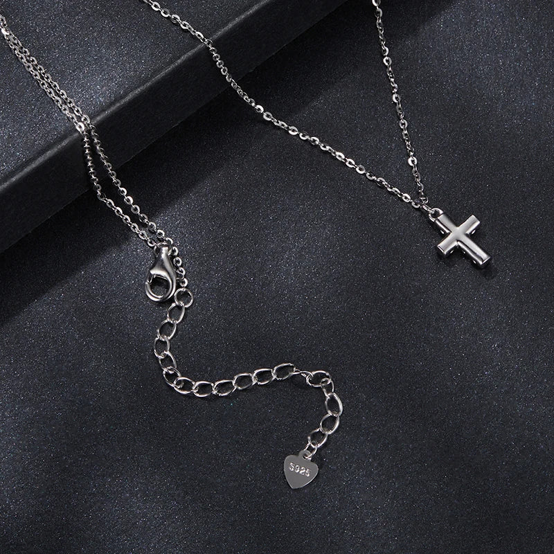 Collier Pendentif Croix en Argent 925 avec Certificat