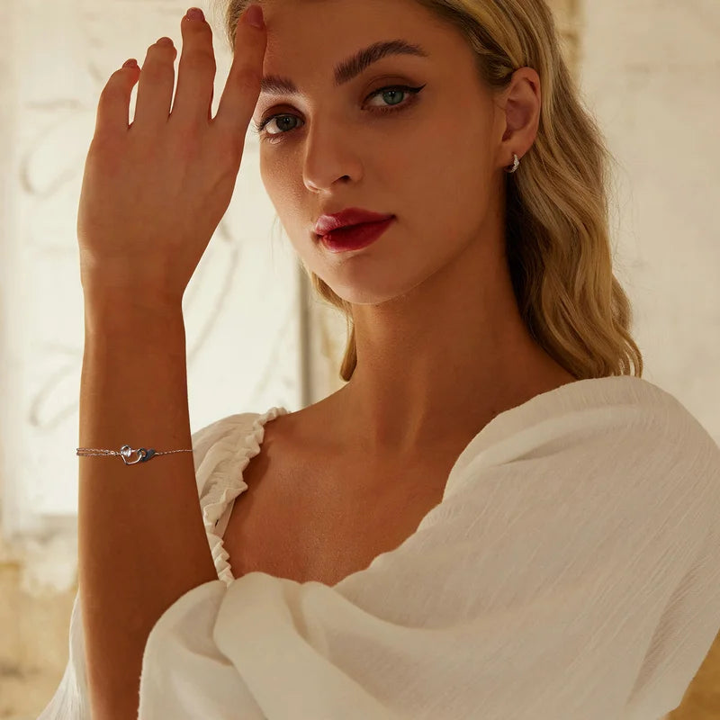Bracelet Double Cœur en Argent 925