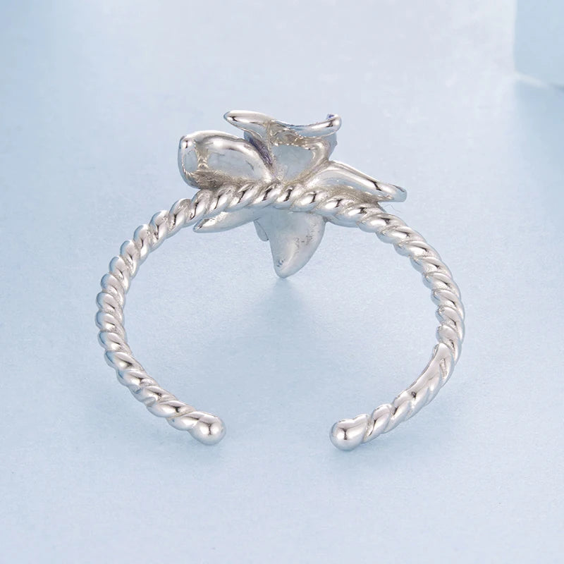 Bague Lotus Bleu en Argent 925