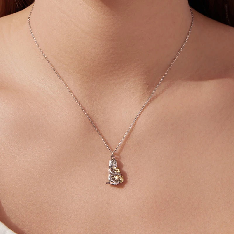 Collier Étreinte Chiot en Argent 925