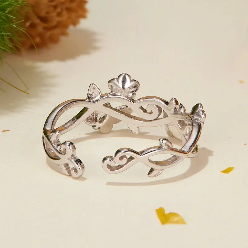 Bague Papillon et Fleur de Cerisier en Argent 925