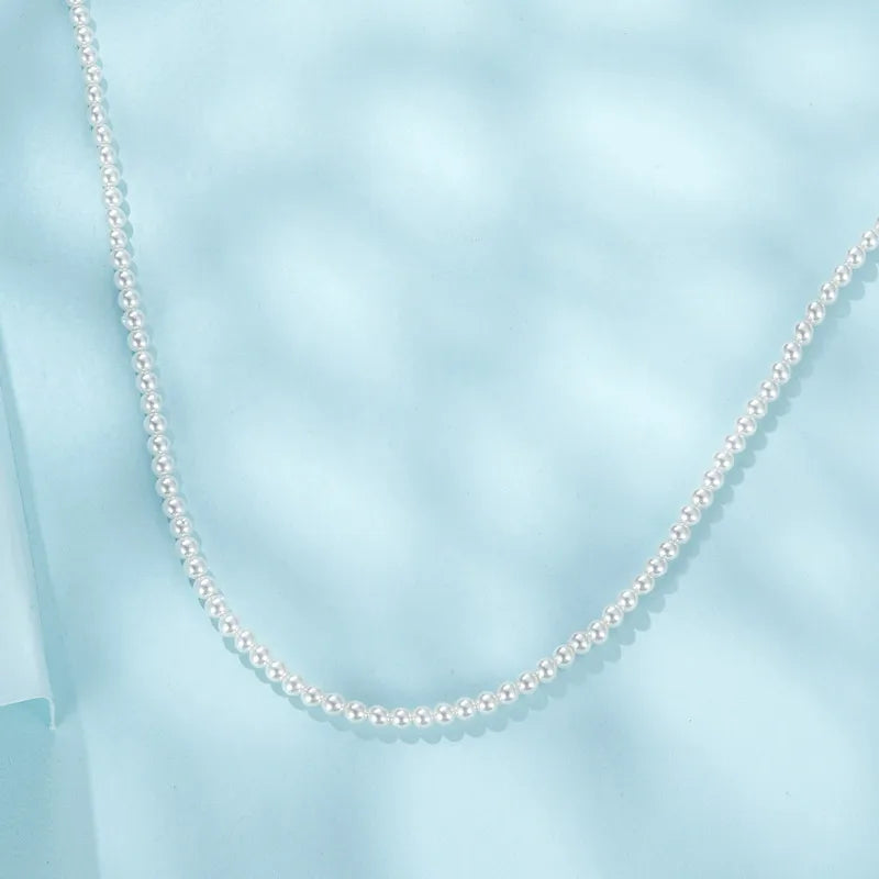 Collier en Nacre Blanche et Argent 925