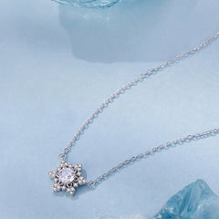 Collier Pendentif Fleur de Givre en Argent 925
