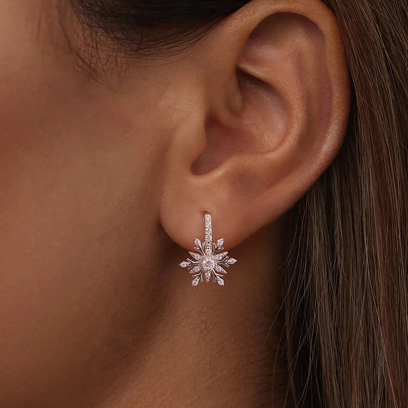 Créoles Fleur de Givre en Argent 925