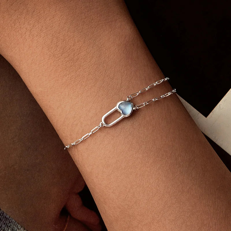 Bracelet Aigue-Marine Naturelle en Argent 925