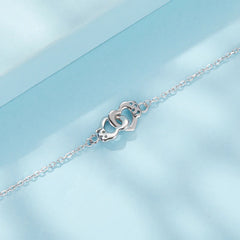 Bracelet Menottes Cœur en Argent 925
