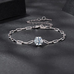 Bracelet Moissanite Étincelant en Argent 925 avec Certificat