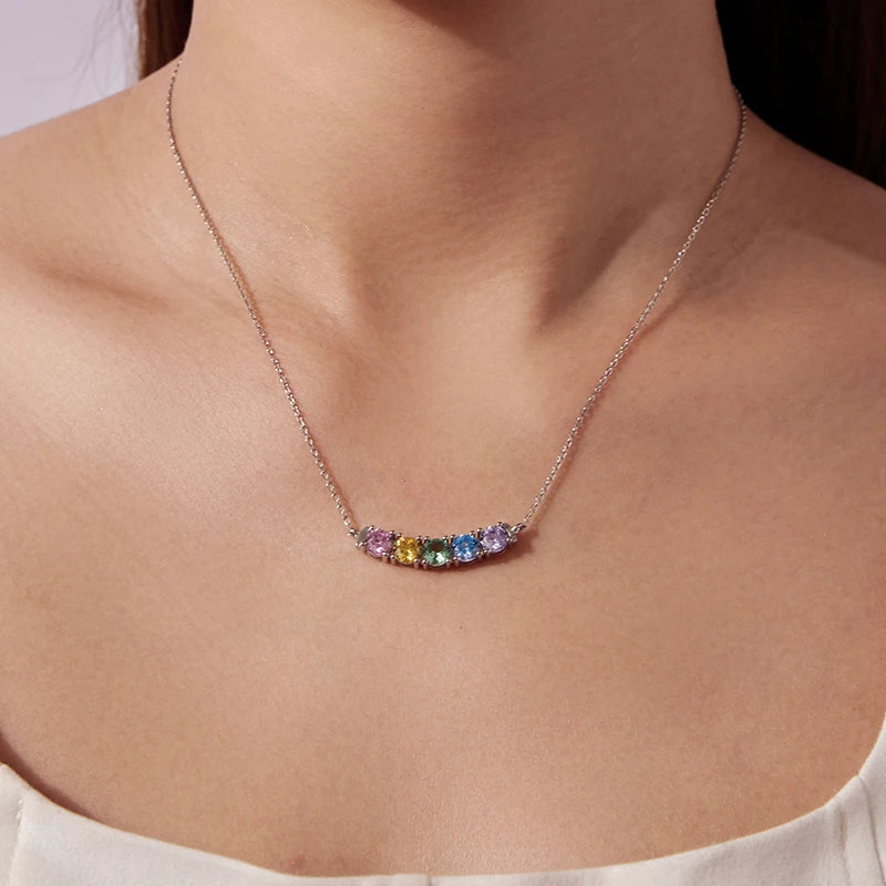 Collier Pendentif Arc-en-Ciel en Argent 925
