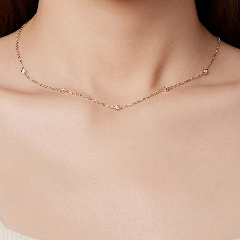 Collier Ras-de-Cou en Argent 925 avec Certificat