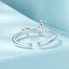 Bague Chien Teckel en Argent 925