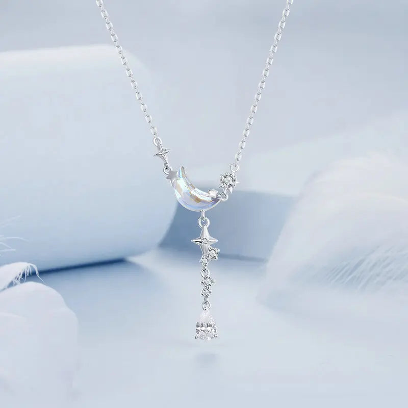 Collier Lune et Galaxie en Argent 925