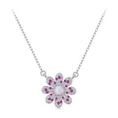 Collier Marguerite Rose en Argent 925