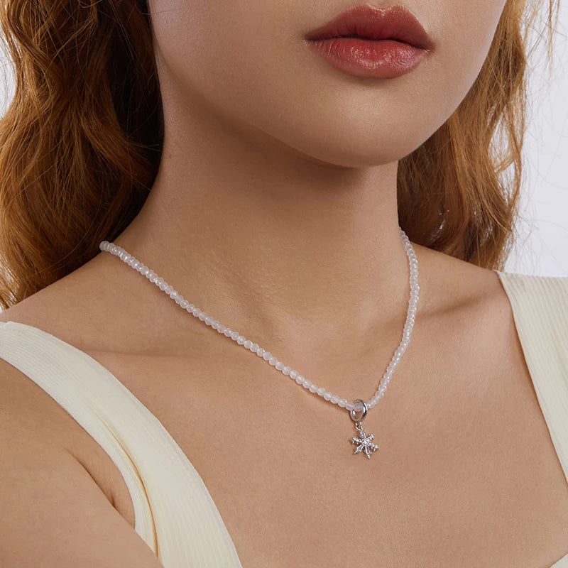 Collier Pendentif Fleur de Givre en Argent 925