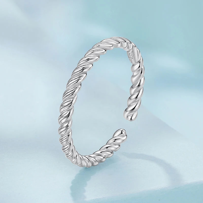 Bague Tressée en Argent 925