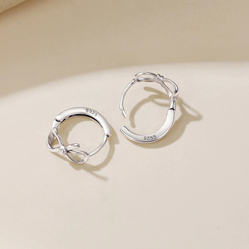 Boucles d'Oreilles Puces Nœud en Argent 925