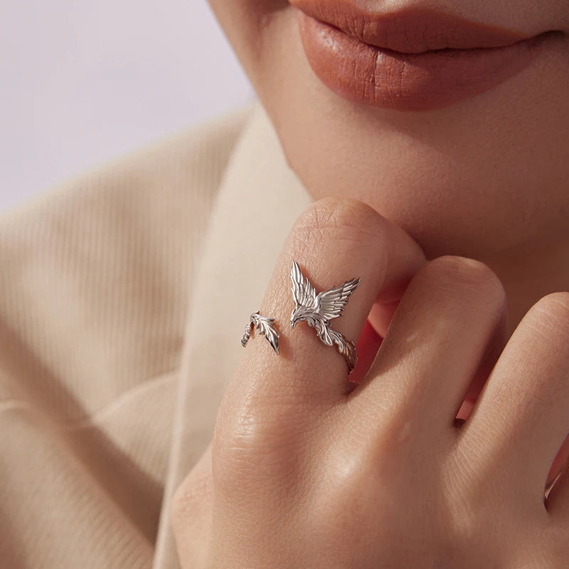 Bague Ajustable Phénix en Argent 925