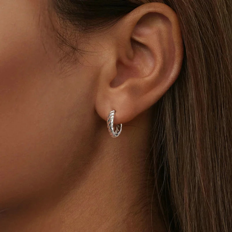 Créoles Tressées Métalliques en Argent 925