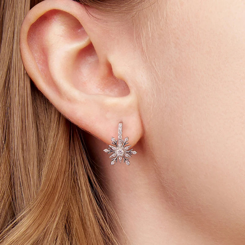 Créoles Fleur de Givre en Argent 925