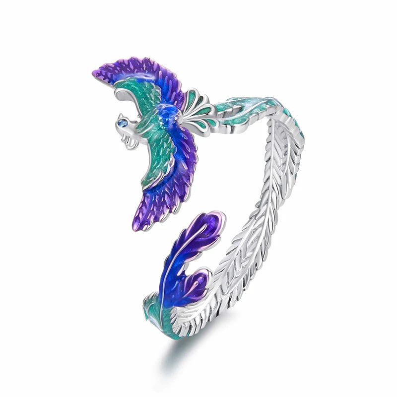 Bague Ajustable Phénix en Argent 925