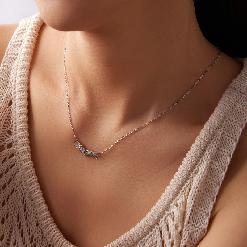 Collier Pendentif Ailes Protectrices en Argent 925