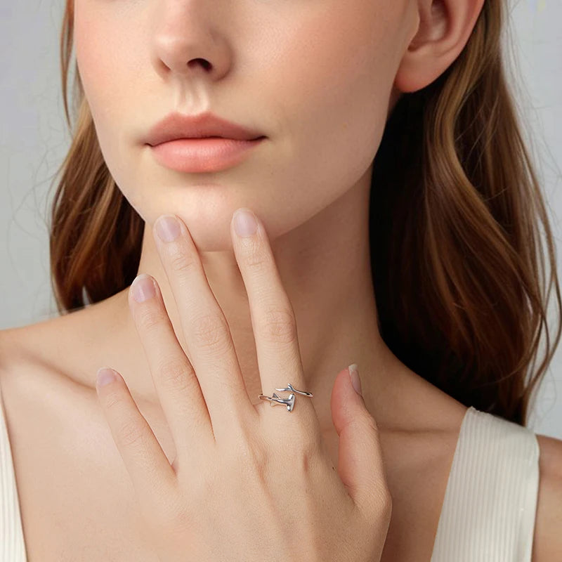 Bague Ajustable Requin-Marteau en Argent 925