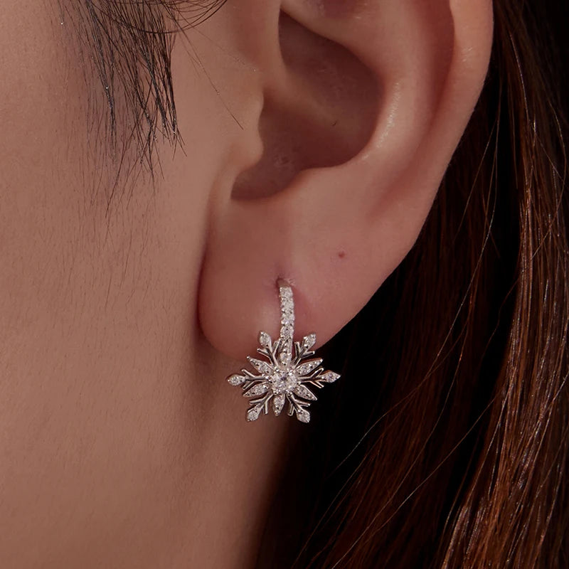 Créoles Fleur de Givre en Argent 925