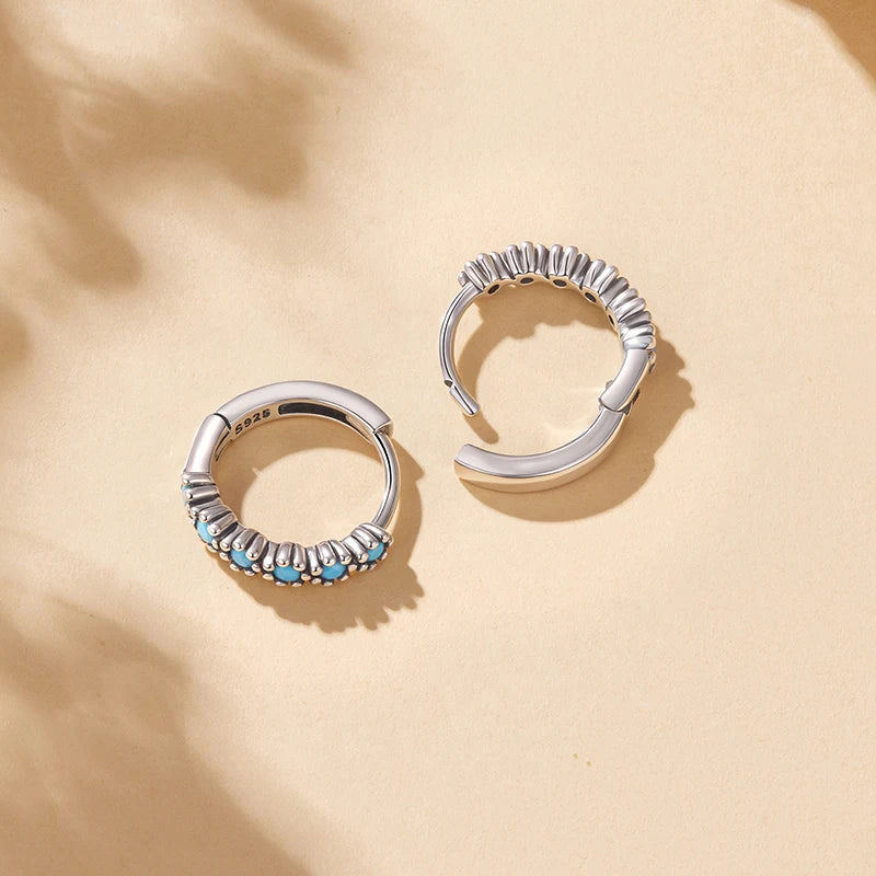 Créoles Turquoise en Argent 925