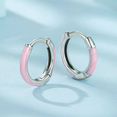 Créoles Anneau Rose en Argent 925