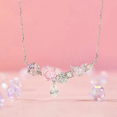 Collier Papillon et Fleur Onirique en Argent 925