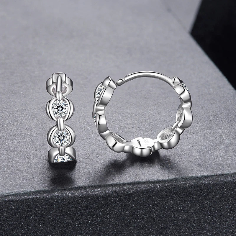 Créoles Chaîne Moissanite en Argent 925 avec Certificat