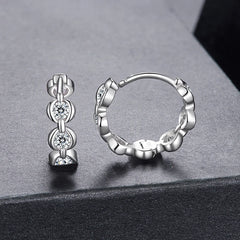 Créoles Chaîne Moissanite en Argent 925 avec Certificat