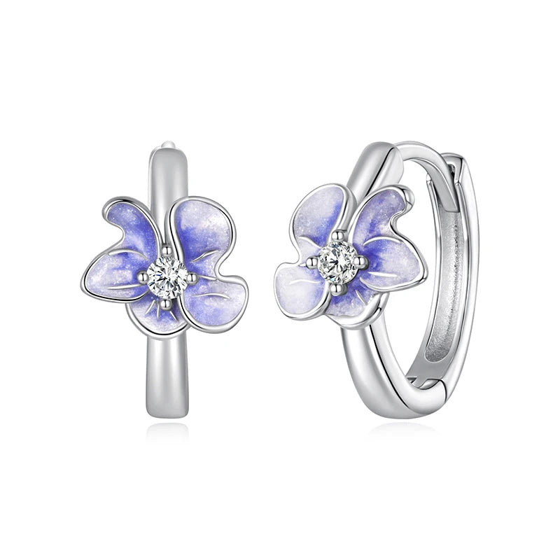 Créoles Fleur d'Iris en Argent 925