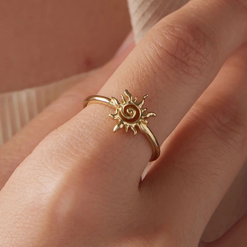 Bague Ajustable Soleil en Argent 925