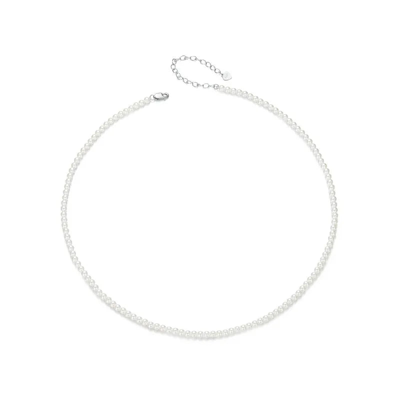 Collier en Nacre Blanche et Argent 925