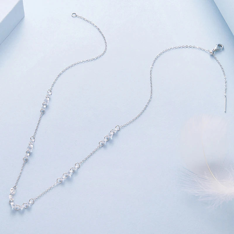 Collier Pendentif Zircon Dansant en Argent 925