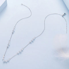 Collier Pendentif Zircon Dansant en Argent 925