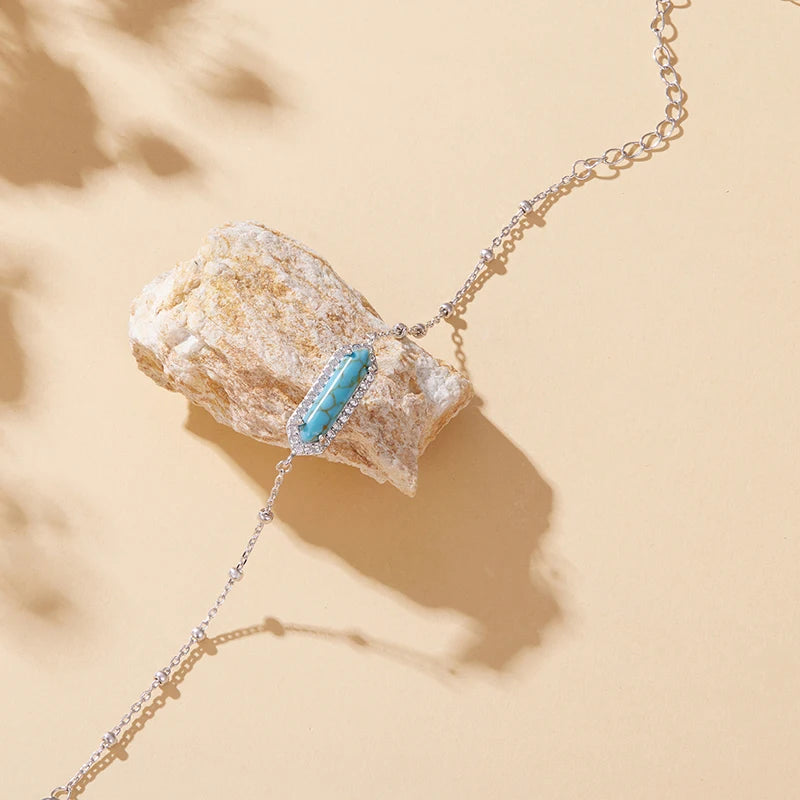Bracelet Turquoise Minimaliste en Argent 925