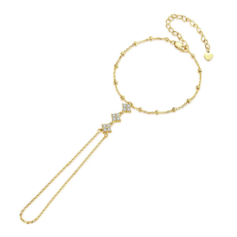 Bracelet Anneau Trèfle en Argent 925