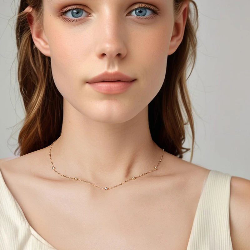 Collier Ras-de-Cou en Argent 925 avec Certificat