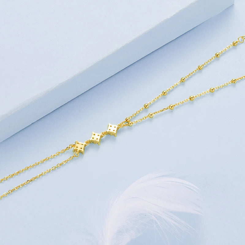 Bracelet Anneau Trèfle en Argent 925