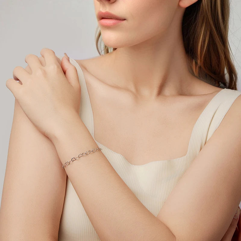 Bracelet à Breloque Cœur en Argent 925